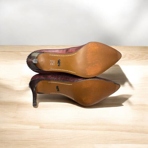 Coach G1226 Beadchain Glitter Suede Pump Size 8 - Picture 9 of 11